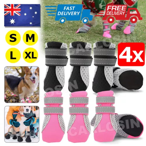 4 un. Calcetines antideslizantes para perros al aire libre botas impermeables zapatos para perros protector de patas - Imagen 1 de 12
