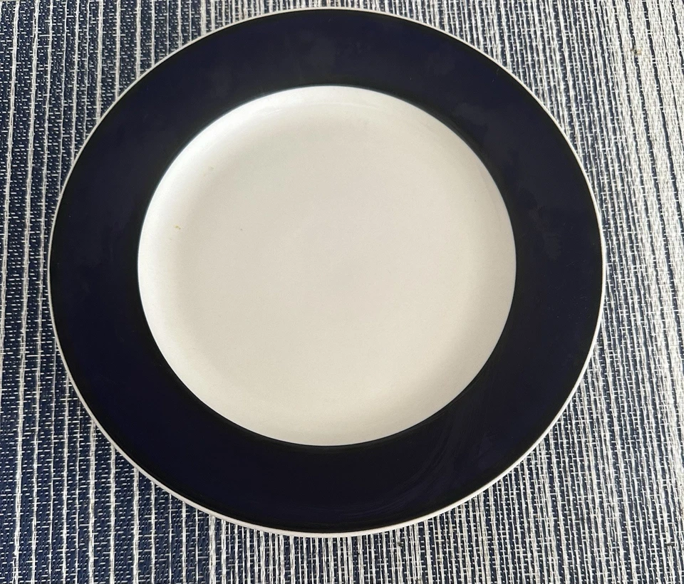 GID 93 By Gibson Designs (3) Lunch Plates 9” Cobalt Band Coupe, No Trim - Image 3 of 4