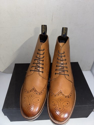 John White Rogues Hector Tan Leather Brogue Boots Size 9 New 265