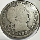 1908-O Silver Barber Half Dollar - Scarce  Better Date  90% Silver