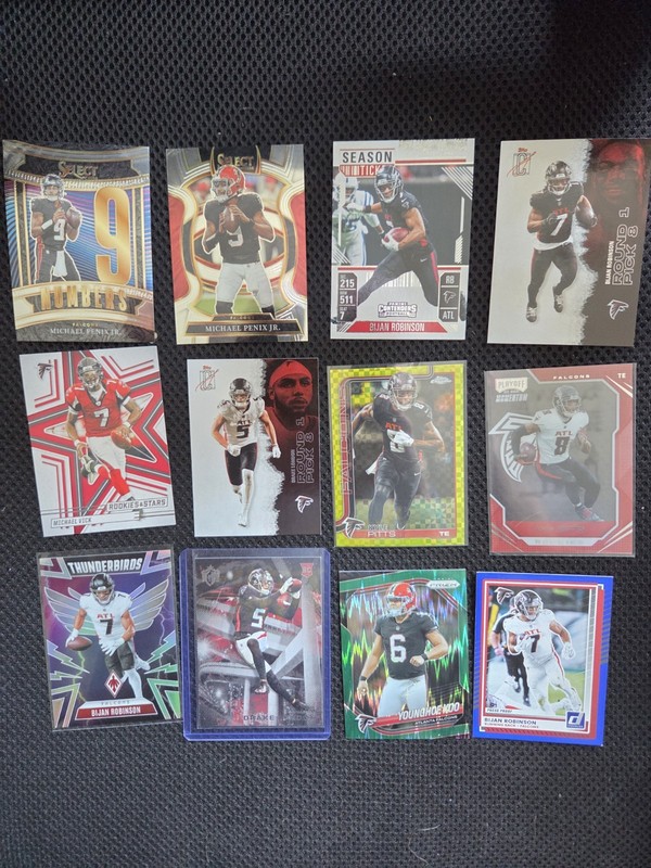 Atlanta Falcons Lot Drake London ROOKIE+Pitts RC+LIME XFractor+Bijan Thunderbird