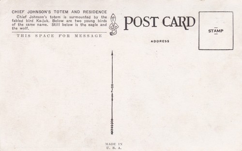 Chief Johnson's Totem & Residence Ketchikan Alaska Postcard 1920's | eBay