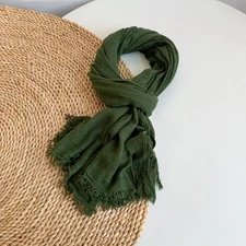 Mens  Wool Blend Soft Winter Warm Scarf Shawl Forest Green Bandana Neckerchief