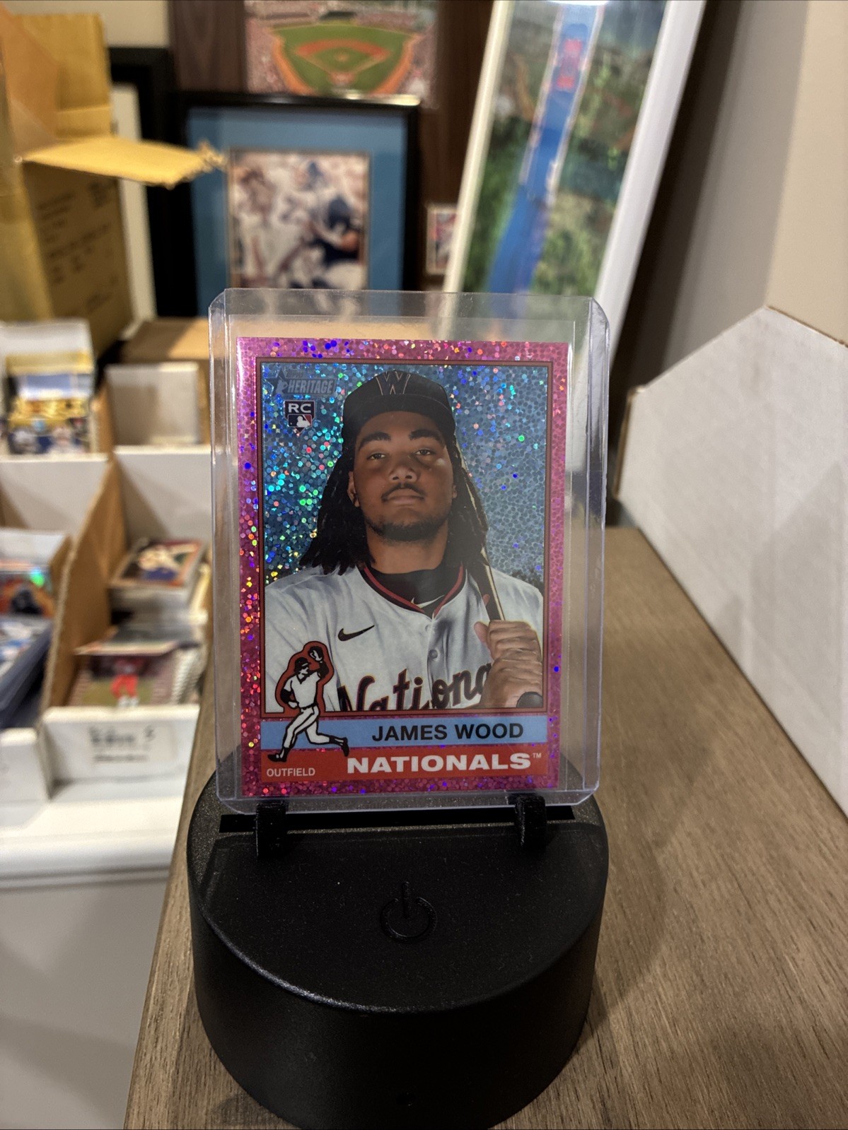 2025 Topps Heritage - James Wood #231 Chrome Pink Sparkle Refractor (RC) 🔥🔥🔥