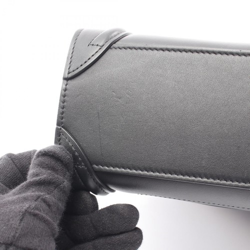 CELINE Luggage Nano Shopper 2WAY Borsa a mano in pelle nera usata donna - Foto 7 di 8