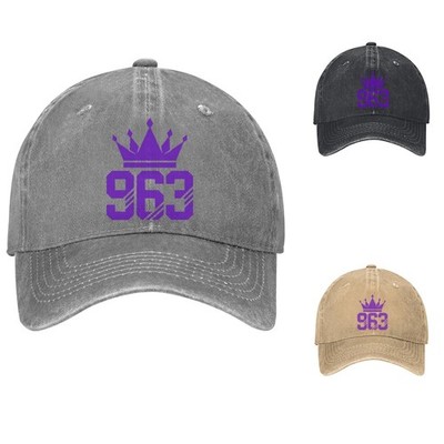 963 Crown Block Numbers Stripe Print Baseball Cap Retro Dad Hat Adjustable