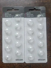 2 Pack Oticon miniFit 6mm Bass Single Vent Domes For Hearing Aids 20 Total