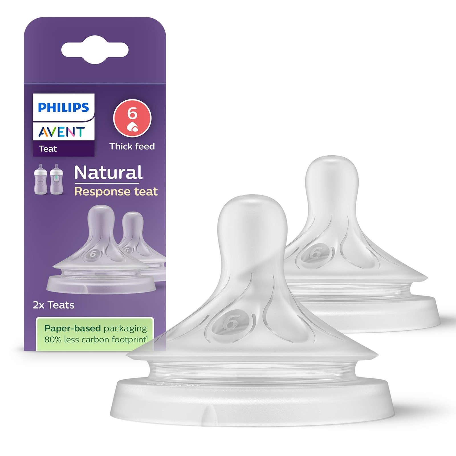 Philips Avent Natural Response Bottle Teat - 1 count (Pack of 2), Transparent