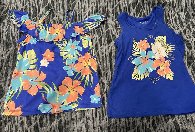 Children’s Place 2 Pack Tropical Girl Summer Tops Size 7/8