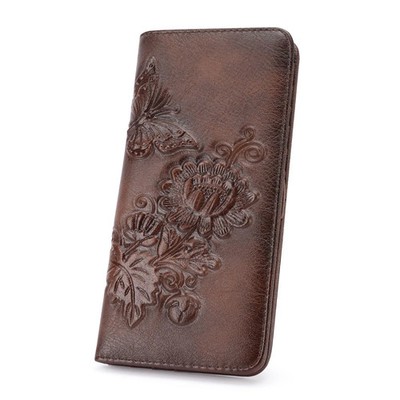 Wallet Women Ultra Slim Thin Rfid 3D Embossed Vegan Leather Womens Wallet Clu...