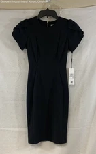 Calvin Klein Black Tulip Sleeve Sheath Dress Women's Size 0P NWT