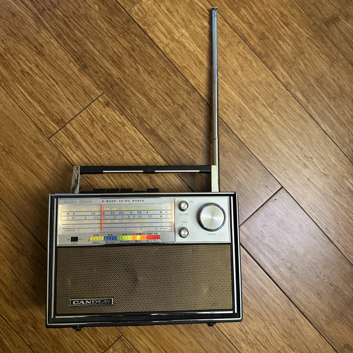 Vintage Candle Solid State Radio TK-1848 5 BAND 70S TRANSISTOR