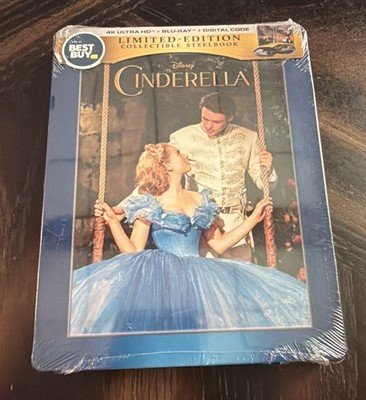 CINDERELLA STEELBOOK (4K UHD+Blu-Ray+Digital) Disney Live Action Version. SEALED