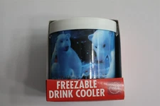 NEW Coca-Cola Coke Freezable Drink Cooler Koozie Can Holder Polar Bear Reusable 