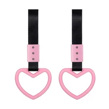 BBTO 2 Pieces Heart shaped Car Handle Straps Drift Charm Rear Bumper Warning ...