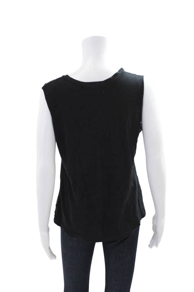 Camiseta sin mangas para mujer LNA sin mangas con cuello en V recortada negra talla S Foto 3 de 4