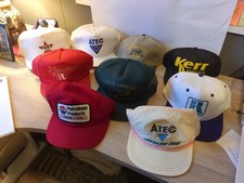Lot Of 9 Vintage Snapback Trucker Hat Caps Patch Adjustable
