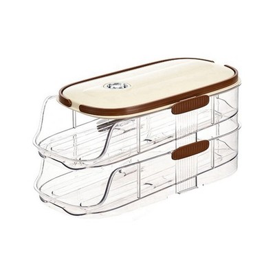-Reihenei Aufbewahrungsbox Küche Kühlschrank Seitentür Eierbox transparent3559