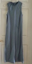 Zara Sleeveless Satin Effect Column Midi Dress in Dusty Blue - Size M