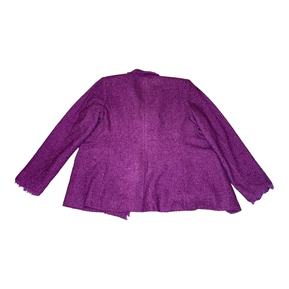 Blazer Dennis Basso Mujer 16 Púrpura Boucle Flecos Dorado Botón Chaqueta Forrada Foto 2 de 4