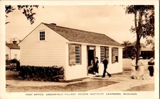 Vintage RPPC Post Office Greenfield Village Edison Institute Dearborn MI