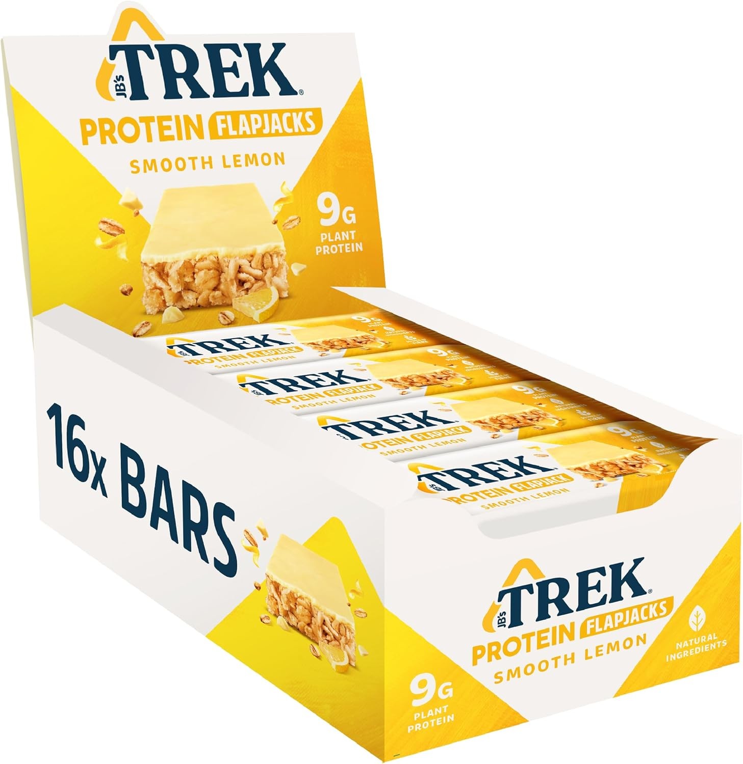 JB's Trek High Protein Flapjack Smooth Lemon - Gluten Free - Plant Based - Vega