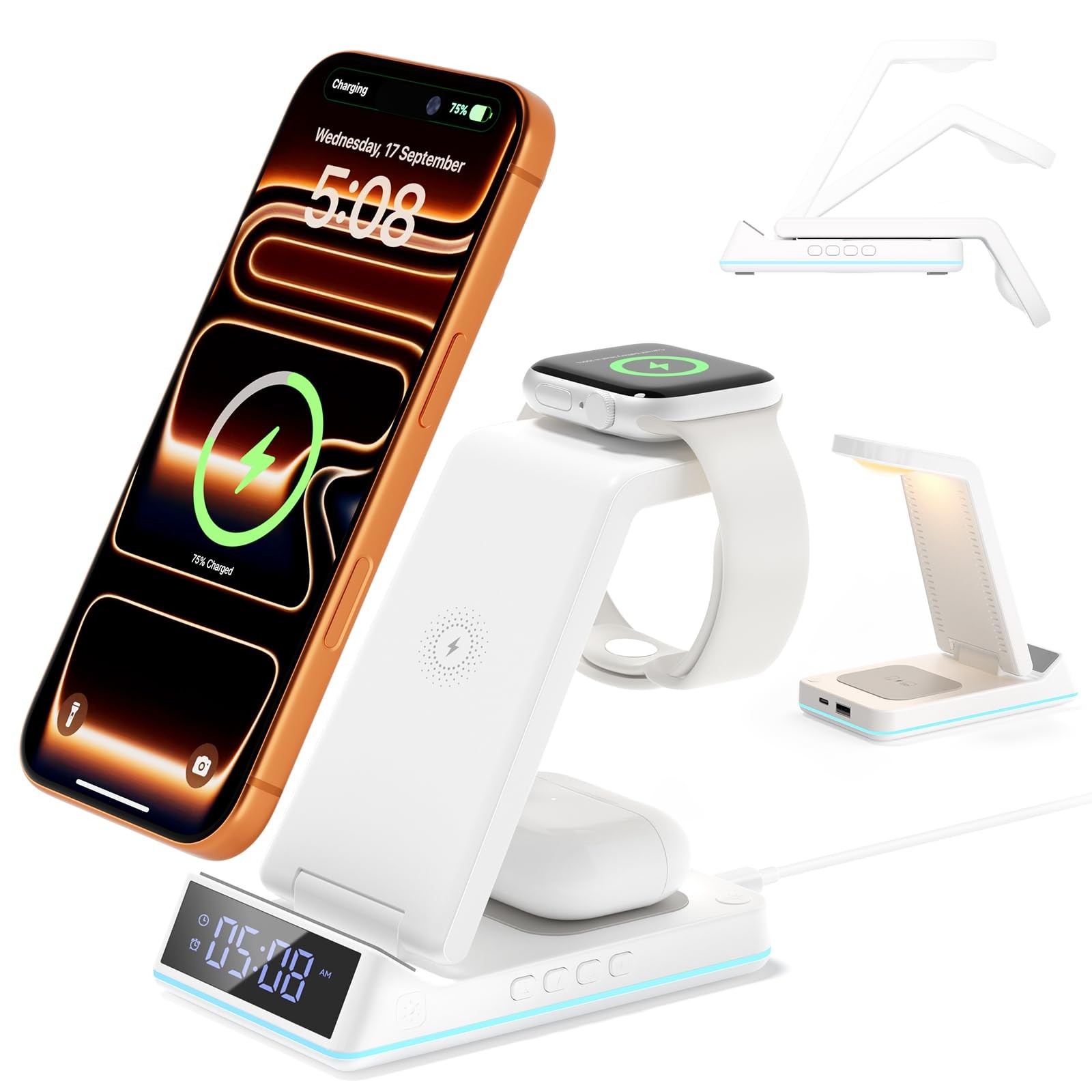 2026 Upgraded Wireless Charging Station 7 in 1 Charger Power Dock Hub