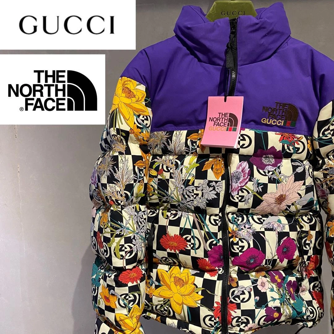 Piumino Gucci The North Face ad incastro modello Gg logo ricamo