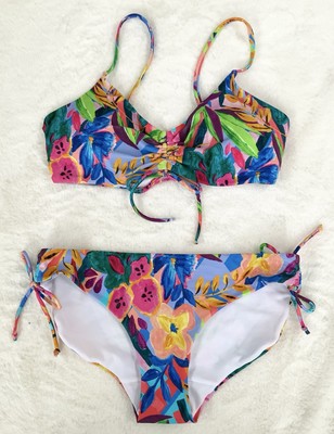 NEU Matalan Multi Tropical Floral Bikini Set UK 10-12