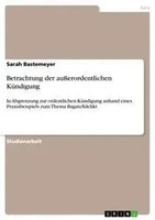 Betrachtung Der AußErordentlichen KüNdigung Sarah Bastemeyer Taschenbuch 24 S.