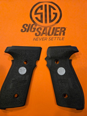 Sig Sauer Arms P228 228 black embossed Grips w/ SIG Medallions