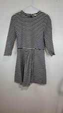 NWT Gap Women’s Long Sleeve Navy Blue White Horizontal Stripe A-Line Dress Sz 8
