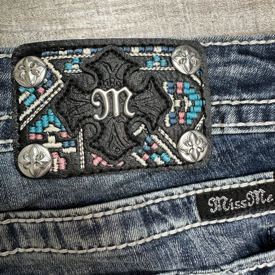 Nuevo con etiquetas Bota Miss Me Signature Talla 34x33" Denim Mujer Jeans Azul Cristal Mediano Foto 4 de 4
