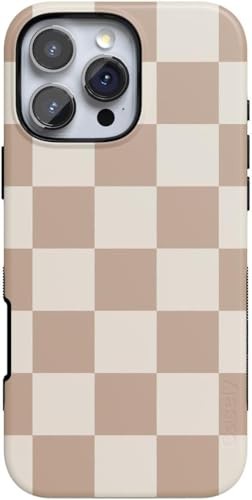 Casely iPhone 16 Pro Max Bold Collection Checkerboard Case in Neutral Tones