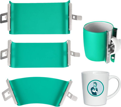 3 Pieces 3D Sublimation Silicone Mug Wraps, 11 Oz 12 Oz and 15 Oz Green Transfer