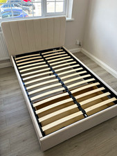 Argos Home Pandora Small Double Bed Frame Cream Velvet Storage Drawer