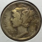 1943-D MERCURY 90% SILVER DIME (Very Fine Details) Toned