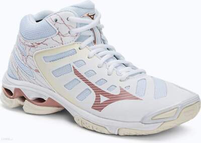 MIZUNO WAVE VOLTAGE MID WOMEN VOLLEYBALLSCHUHE WEISS ROSA DAMEN
