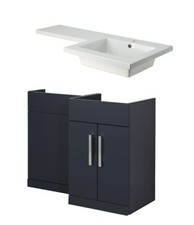 Cooke & Lewis Ardesio Matt Indigo & White, Vanity unit with Left Hand Wash basin