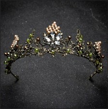 Woodland Crown tiara green fairy queen birthday gift prom elf princess prom