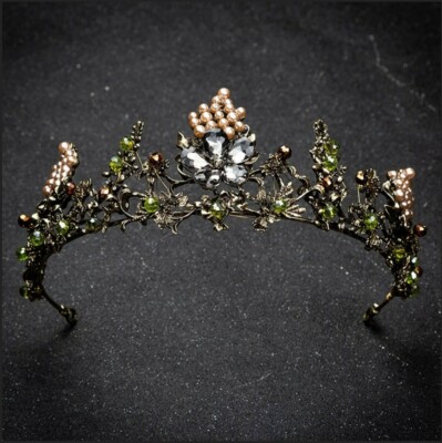 Woodland Crown tiara green fairy queen birthday gift prom elf princess prom 