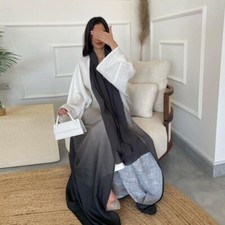 Women Muslim Open Long Dress Hijab Abaya Dubai Kimono Evening Robe Party Gown