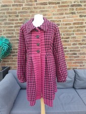 Nomads Coat Size Pink Black Check Cotton Retro
