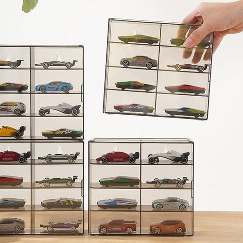 1:64 Acrylic Display Box For 8 Wheels Car Model Toy Cabinet Rack Door - Picture 4 of 11