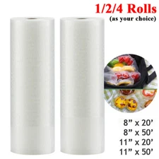 Vacuum Sealer Food Storage Bags 8"x50' 11"x50' 8x20 Food Seal Embossed Bag Roll