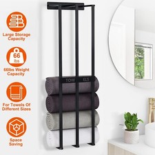 Towel Rack Holder - Wall Mounted Storage Shelf Organizer for Bathroom Spa Style