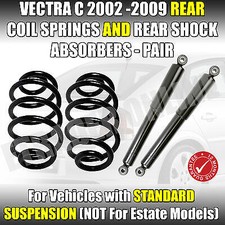 VAUXHALL VECTRA C HATCH SALOON 02-09 PAIR REAR COIL SPRINGS & SHOCK ABSORBERS 