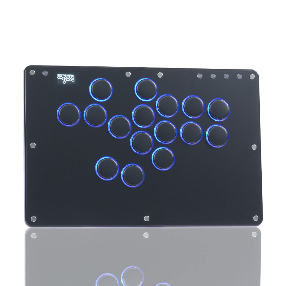 HAUTE PRO アーケードコントローラー 16ボタン HAUTE PAD T16 Pro V2 16-Button Arcade Stick w/ Crystal Switch