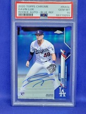 Gavin Lux 2020 Topps Chrome Rookie Auto Blue Refractor #55/150 PSA 10 Gem Pop 11