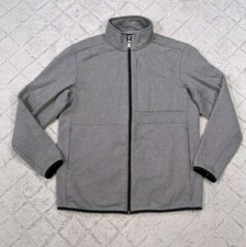 Duluth Trading Co Jacket Mens M Gray Threshold Fleece Full Zip Mock Neck Outdoor